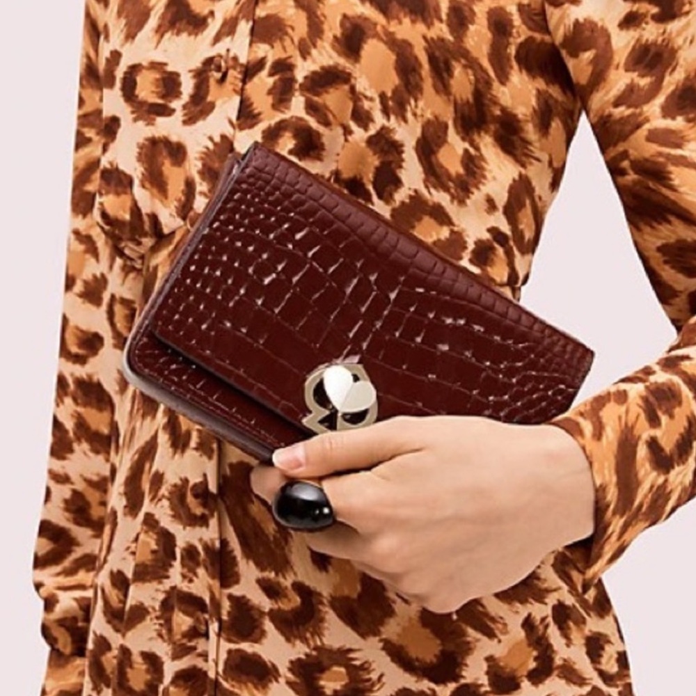 Kate spade Romy Croc-embossed Chain Wallet - Picture 2 of 11